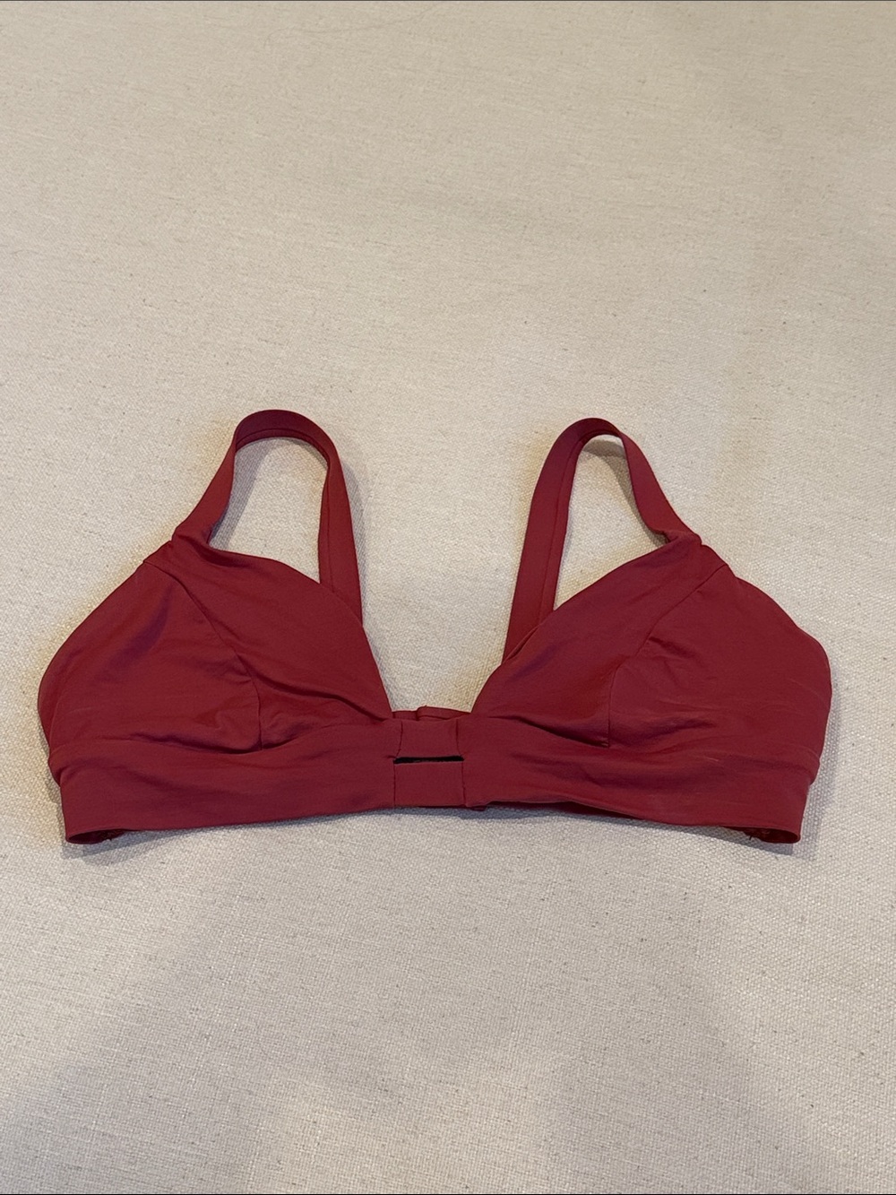 Vitamin A Brick Mauvey Pink/Brown V-Neck Bikini Top with Wide Straps